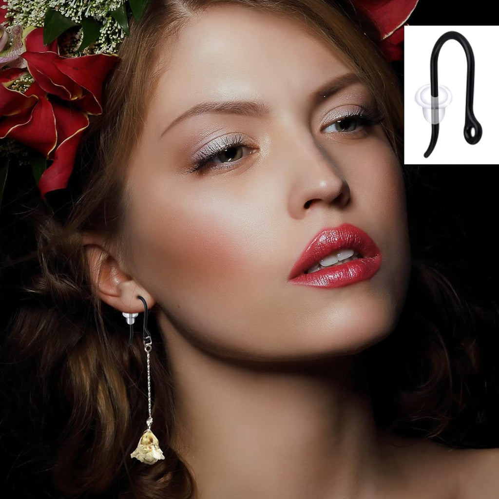 100pcs 2 Colors Resin Earring Hooks Non-Allergenic Ear Wire Hook Earrings with 100pcs Clear Bullet Earring Safety Backs for Women DIY Jewelry Making Supplies