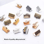 Pinch Crimp Ends,600Pcs Alloy Ribbon Clamps Ends Mixed Colors Ribbon Ends Crimp Ends Jewelry Making Findings for DIY Choker Anklets Crafts Making
