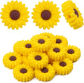 15pcs 20 mm Sunflower Silicone Daisy Flower Focal Flat Flower Shape Spacer Beads for DIY Keychains Lanyards Garlands Crafts Jewelry Making, 3 Colors