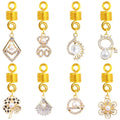 16pcs 8 Styles Pearl Hair Braid Clips Golden Alloy Braids Ring Pendants Adjustable Spring Clip Dreadlocks Accessories Hair Jewelry Headpieces for Women Hair Braid Decoration Gift