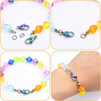 30pcs Stainless Steel Lobster Claw Clasps Fastener Hook Connectors and 30pcs 6 mm Open Jump Rings Set for DIY Bracelet Necklace Jewelry Making Findings, Rainbow Color