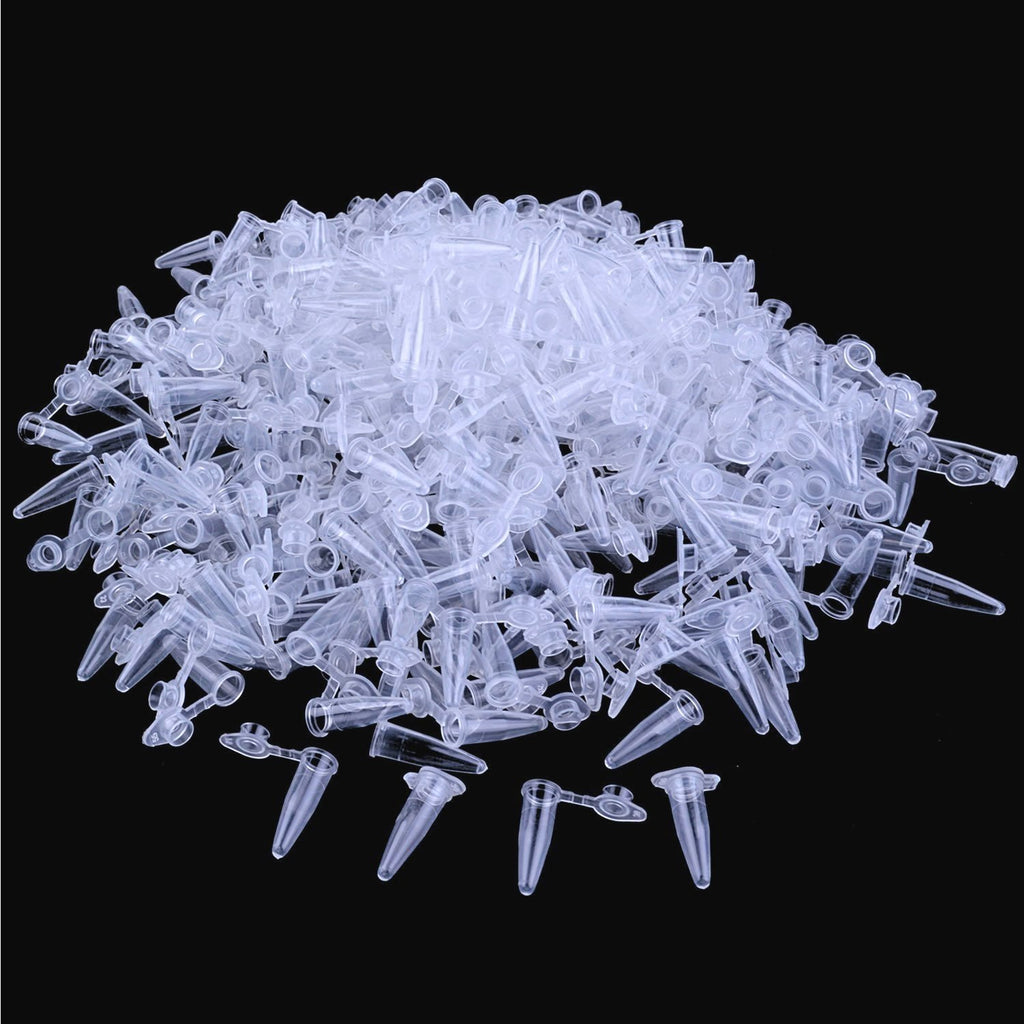 1000 Pieces 0.2 ml Disposable Micro Centrifuge Tubes with Attached Lid Clear White PCR Tubes