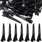 100pcs Black Single Prong Curl Clips Sectioning Clips Metal Alligator Hair Pins Styling Clips for Women Men Hair Extensions Salon Haircut, 4.5 cm x 0.8 cm