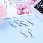 30pcs Stainless Steel Earring Hooks Rainbow Color Pendant Clasp Earring Hooks Ear Wire Buckle Dangle Earrings for DIY Jewelry Making Birthday Wedding Anniversary Favor Gifts