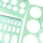 3pcs Circle Stencils Oval Stationery Template Plastic Measuring Templates Geometric Rulers Set for Drafting, Drawing(Clear Green)
