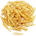 100pcs Golden Long Horn-shaped Flower Bead Caps Hollow Cone Bead End Caps Filigree Flower Spacers Hair Braid Beads for Women DIY Neckalce Earrings Hairpins Craft Projects