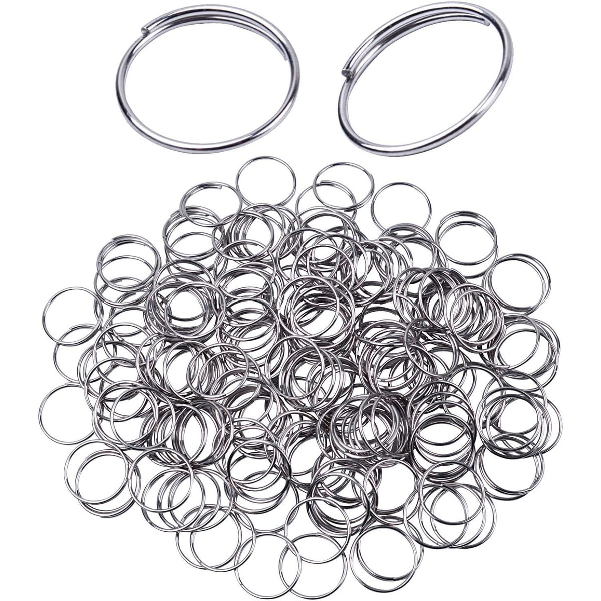 200pcs Stainless Steel Split Ring Double Loops Jump Rings Key Rings 12mm for Crystal Lamps, Crystal Curtain, Crystal Garland, Necklaces, Keys, Earrings, Jewelry Making