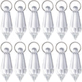Crystal Glass Beads Drops, 30Pcs 38mm Chandelier Crystal Pendants Drops Clear Glass Beads Connected with 100pcs 14mm Stainless Jump Rings for Wedding Party Christmas Decoration