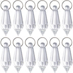 Crystal Glass Beads Drops, 30Pcs 38mm Chandelier Crystal Pendants Drops Clear Glass Beads Connected with 100pcs 14mm Stainless Jump Rings for Wedding Party Christmas Decoration