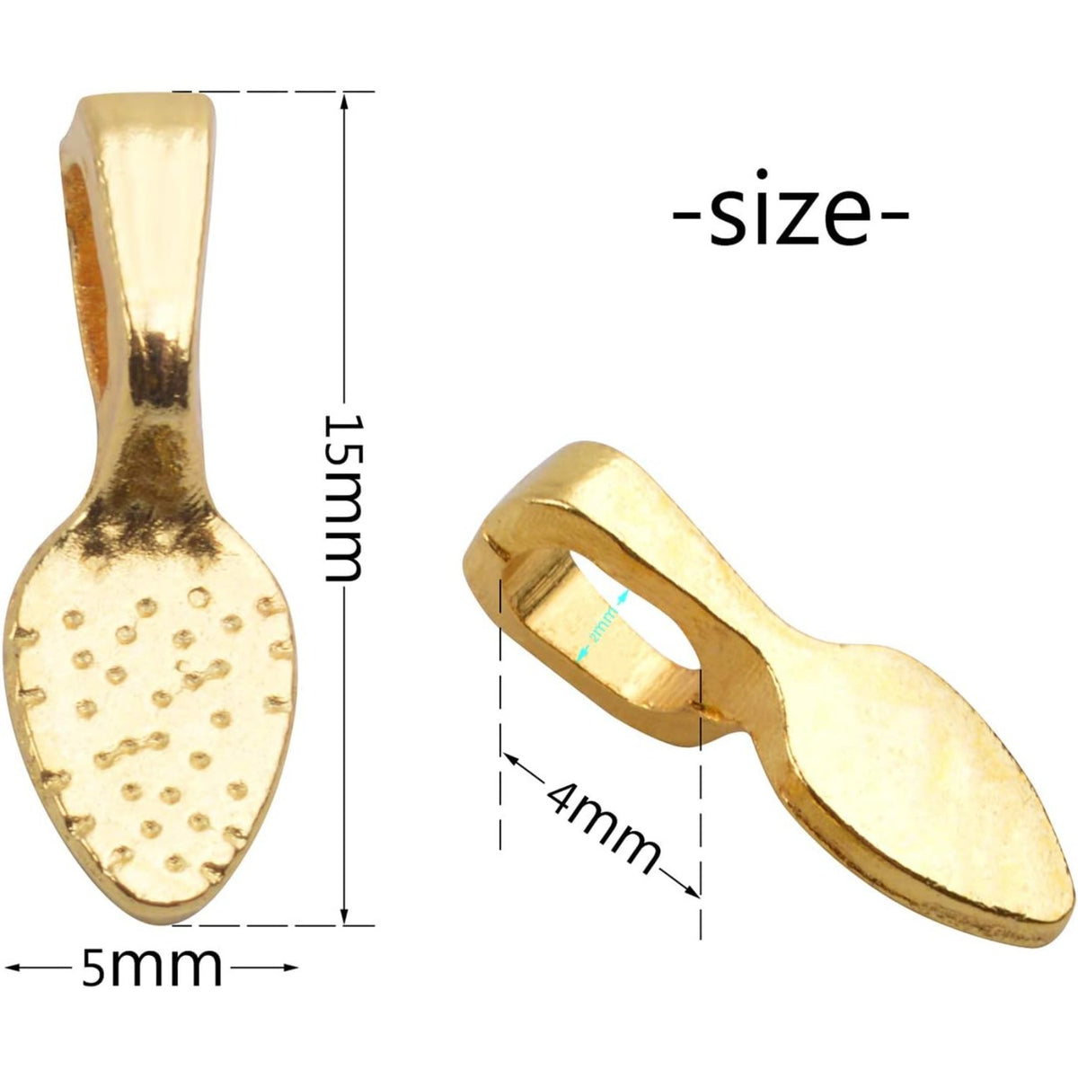 120Pcs Oval Spoon Scrabble Glue On Flat Rocks Earring Pad Bails for Fitting Glass Cabochon Tiles Necklaces Pendants with 1Pcs Box,Gold