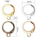 Hypoallergenic Earring Hooks, 120 Pieces Brass Lever Back Earring Round French Hook Ear Wire with Open Loop for Earring Designs Jewelry Making - 4 Colors