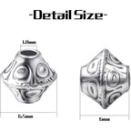 100pcs Antique Silver Flying Saucer Shape Spacer Bead Tibetan Alloy Bicone Beads Spacers Loose Spacers Jewelry Spacer Bead for DIY Jewelry Making Crafts Supplies