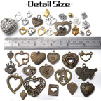 100g Heart Shape Charm Alloy European Style Heart Love Charms Jewelry Charms Pendant for DIY Necklace Bracelet Jewelry Crafts Making Supplies