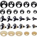 120pcs 6 Sizes Plastic Doll Eyes Black Stuffed Toy Crochet Eyes Kawaii Safety Eyes Resin Craft Eyes with 120pcs Washers for Teddy Bear Amigurumi Craft Puppet Plush Animal Making