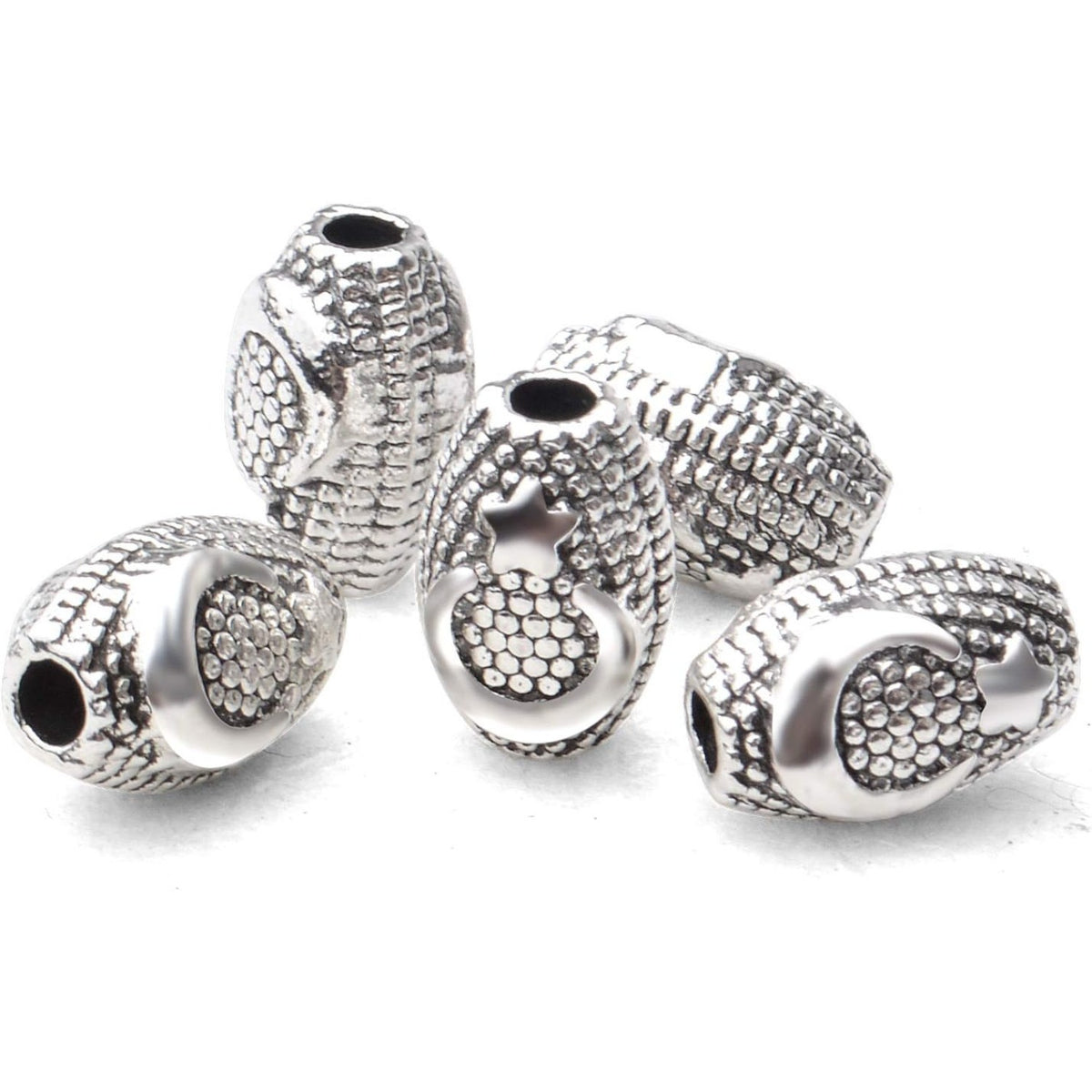 100pcs Antique Silver Spacer Bead Tibetan Beads Spacers Oval Spacers Jewelry Beads Spacer Beads Charms with A Box for Bracelet Necklace Jewelry Crafts Making