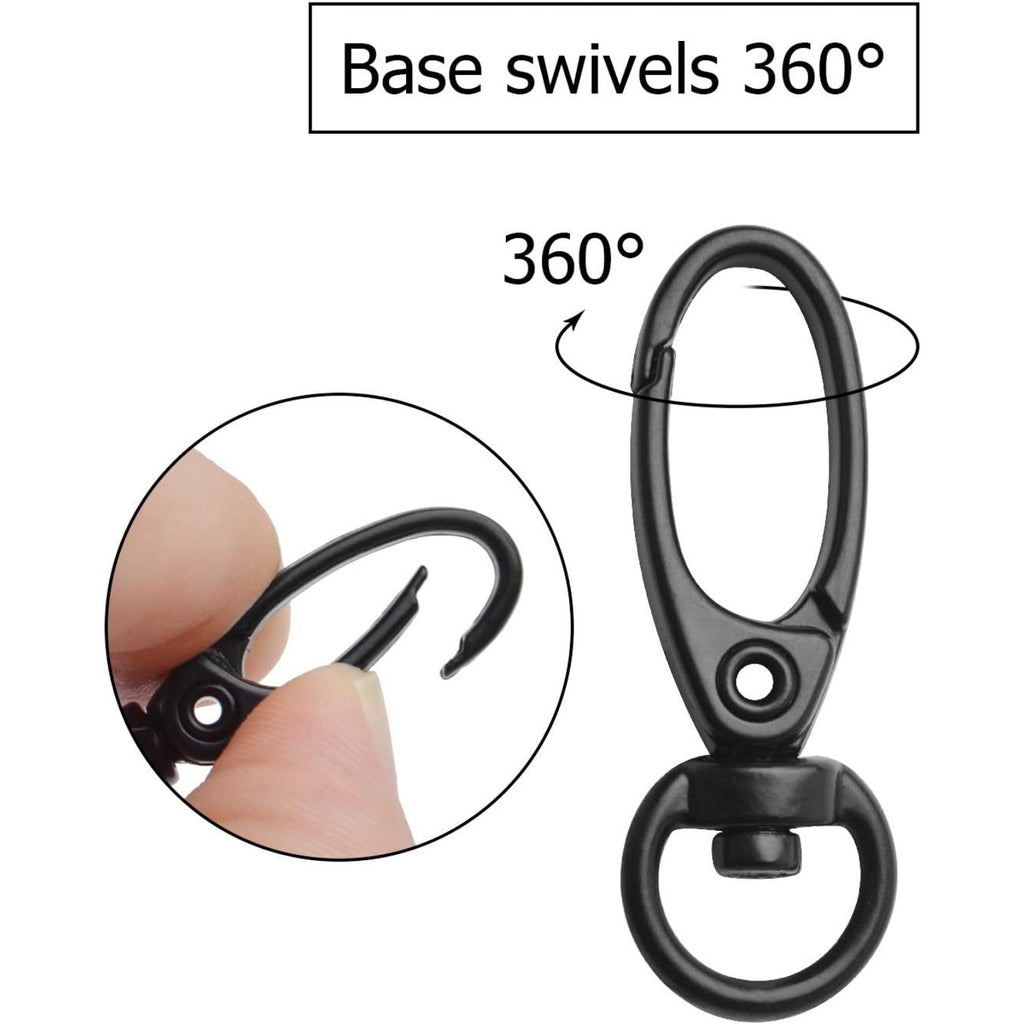 Swivel Clasp Clips,50pcs 35mm Swivel Trigger Clips Metal Keyring Clasps Snap Hooks for Hanging Key Chains Dog Leashes Crafts Decorations,Black