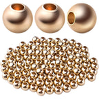 Brass Spacers Beads,100pcs Gold Round Spacer Beads Rondelle Beads Smooth Spacer Beads Loose Beads Spacer Charm Beads for DIY Bracelet Necklace Jewelry Crafts Making Accessory