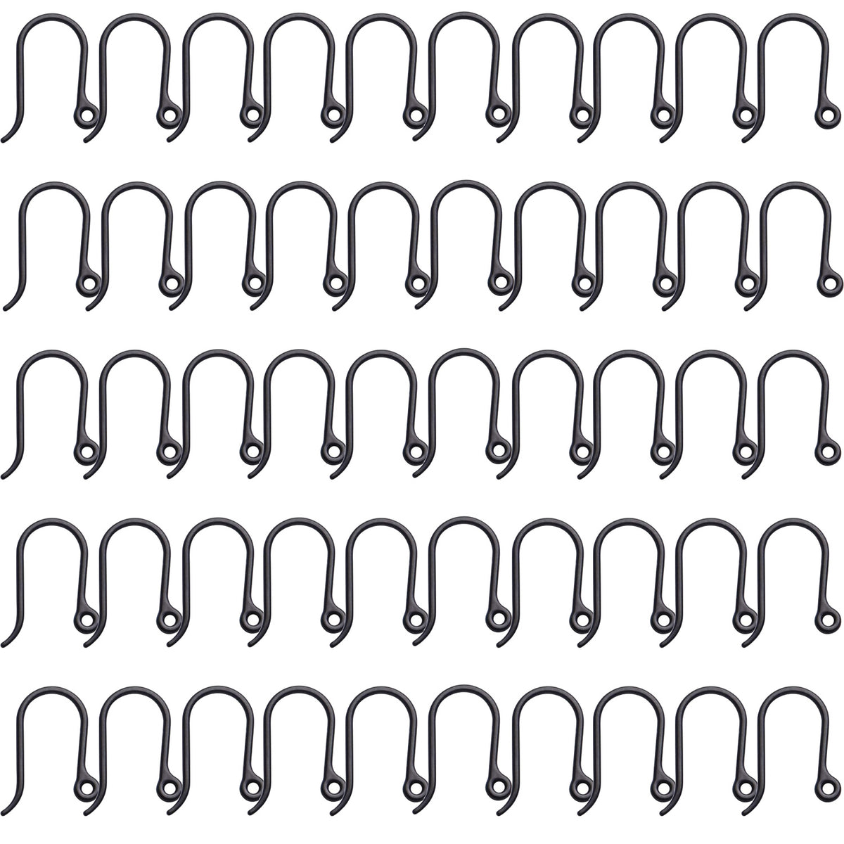 Plastic Earring Hooks, 50pcs Non-Allergenic Plastic Earring Hooks Safety Ear Wire Hooks Earring Findings for DIY Jewelry Making, 13x9mm, Golden, Silver, Black, Pink, Clear(Small)