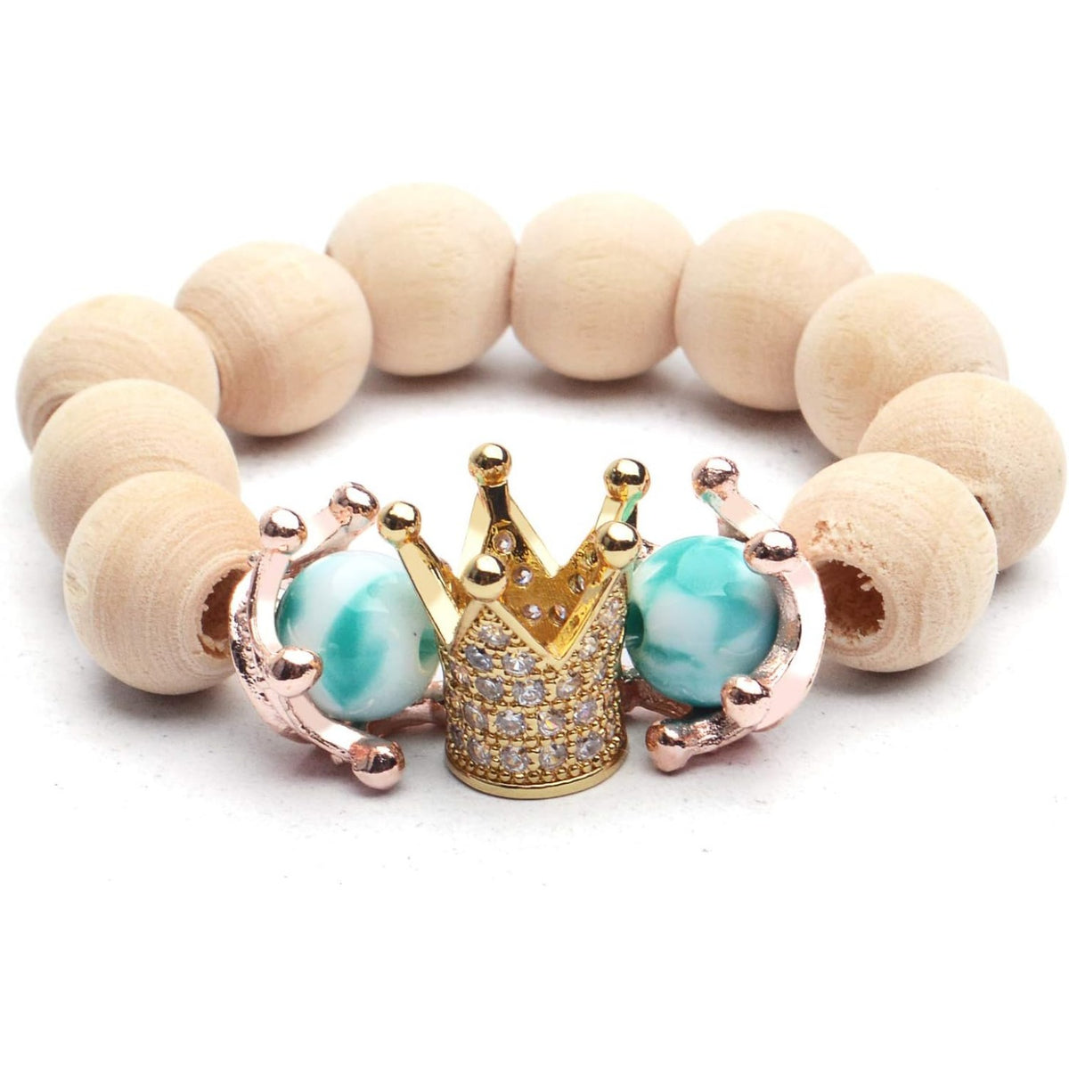 40pcs Crown Charm Spacer Beads, Mixed Rhinestone Alloy, Large Hole, 2 Styles