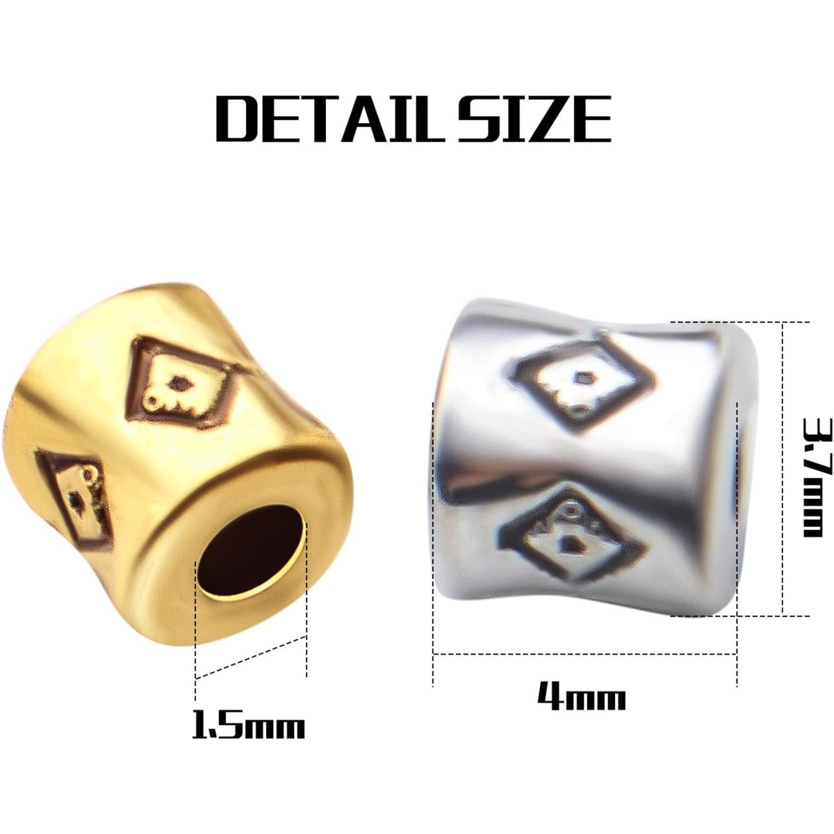 200pcs Tube Spacers Beads Alloy Tibetan Column Bead Spacer Hollow Loose Beads for Jewelry Bracelet Earrings Crafts Making,Antique Gold,Antique Silver