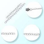 200 Pieces 2 Colors Metal Necklace Extenders Bracelet Anklet Chain Extensions for DIY Jewelry Making Valentine's Day Birthday Gifts, 5 cm / 7 cm