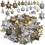 100g Mixed Styles Antique Animal Sea Turtle Charms Pendant Alloy Charms for Earring Necklace Bracelet Jewelry DIY Making