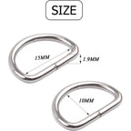 100pcs 3/5 inch Metal D Ring Buckles D-Ring Loop for Handbag Purse Clothes DIY Accessories