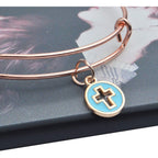 40pcs Round Enamel Cross Charms Alloy Crucifix Charm Pendants for Jewelry Making Bracelet Necklace,4 Colors