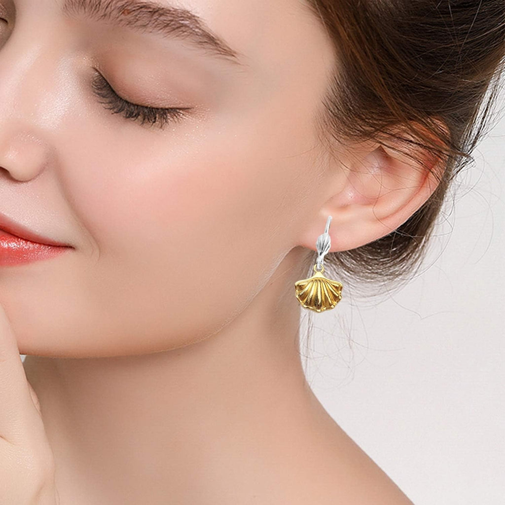 Hypoallergenic Earring Hooks, 100pcs Brass Leverback Shell Earrings French Hook Ear Wire with Open Loop for Jewelry Making, 2 Colors