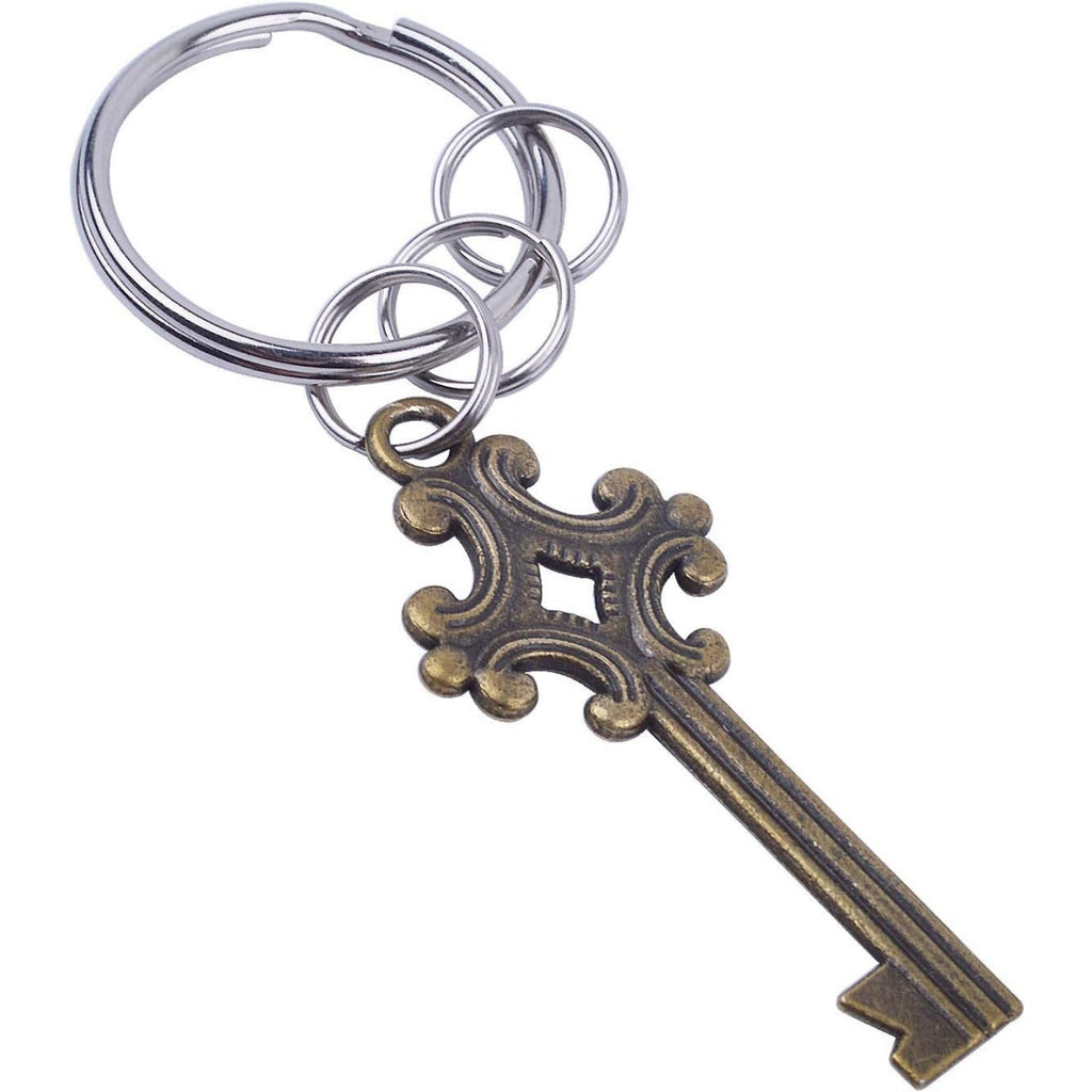 BronaGrand 200 Pieces Small Key Chain Rings Split Ring Key Chains for Keys Organization,10mm Diameter (Silver)