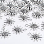 60 Pieces Antique Silver Lovely Sunflower Shaped Charms Vintage Alloy Daisy Flower Dangle Pendants Findings for DIY Necklace Bracelet Earrings Jewelry Making