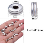 Metal Spacer Beads,200pcs Flat Round Disc Rondelle Spacer Beads Metal Rondelle Beads Spacers for Jewelry Making(6mm) - Silver and Golden