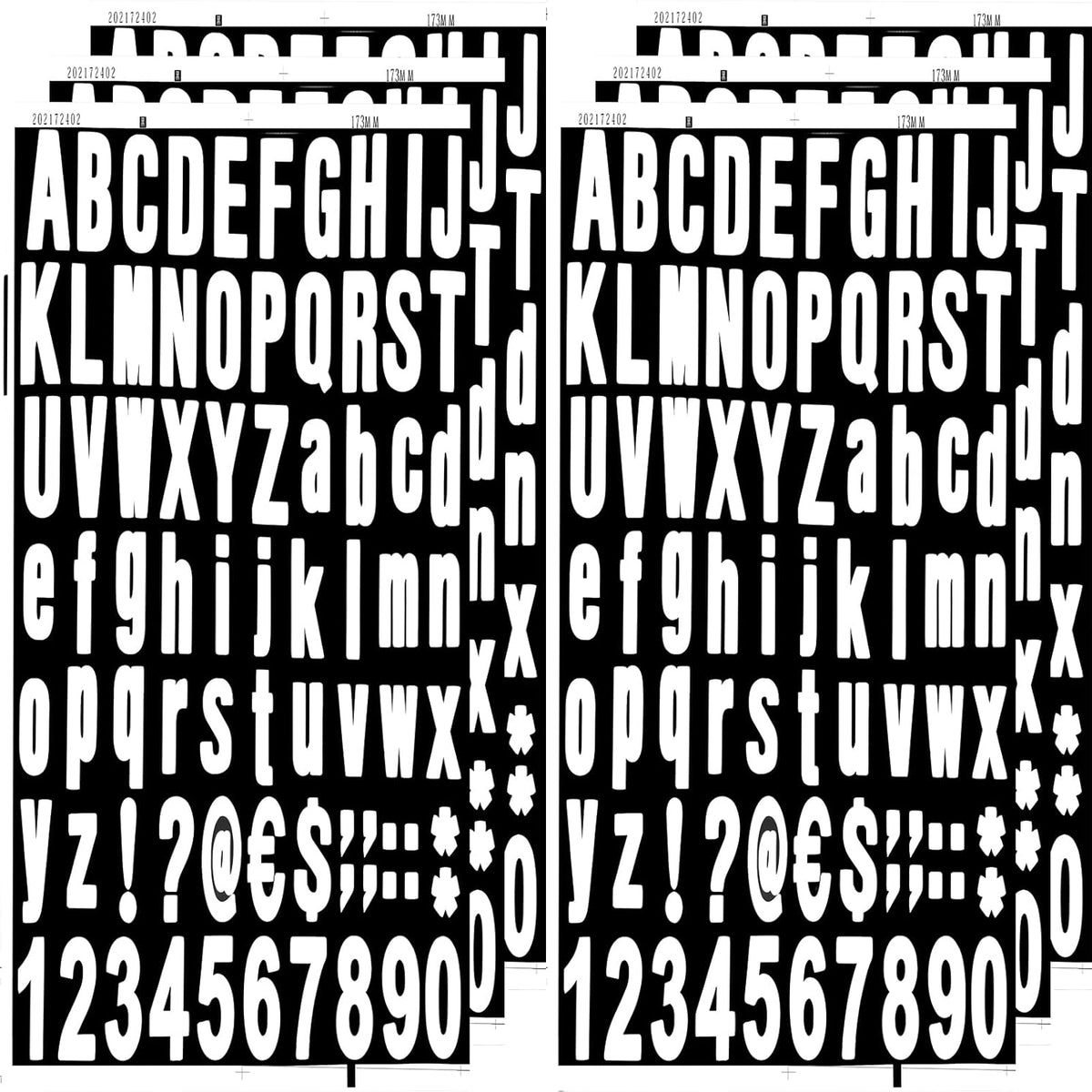 6 Sheets Self Adhesive Vinyl Letters Numbers Kit, Alphabet letter Stickers Waterproof Script Pantry Labels Stickers Decals for Mailbox, Signs, Window, Door, Cars, Business, Address Number, 2 Colors