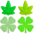 6pcs 2 Colors Maple Leaf Silicone Beads and 6pcs 2 Colors Four Leaf Clover Silicone Focal Beads Cartoon Plant Loose Beads Bulk for Pen Keychain Lanyards Necklace Bracelet Handicrafts