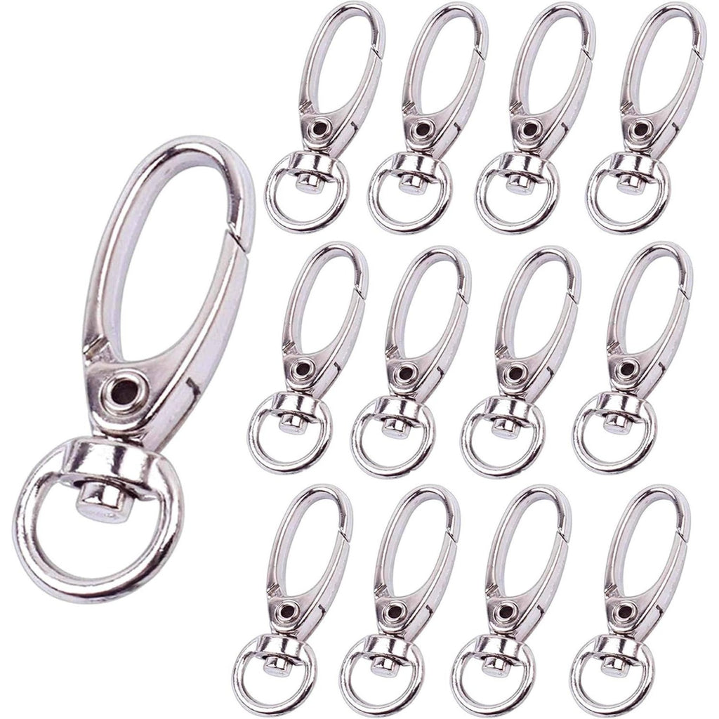BronaGrand Pack of 50 D Swivel Trigger Clips Hooks Metal Key Ring Lobster Clasps