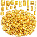 100 Gram Assorted Styles Column Spacer Beads Alloy Barrel Tube Loose Spacer Beads Jewelry Findings Accessories for DIY Bracelet Necklace Craft Supplies, Bright Golden