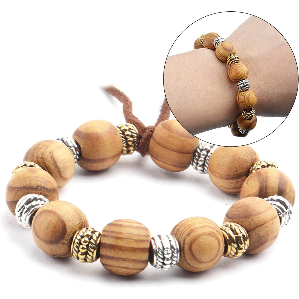 Large Hole Beads,100pcs 8mm Tibetan Barrel Spacer Beads European Charms Beads with 4mm Hole for Bracelet Necklaces Jewelry Making
