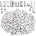 100 Gram Mixed Column Barrel Spacer Beads Vintage Alloy Tube Bar Shape Loose Charm Beads Accessories for DIY Bracelet Necklace Jewelry Making Findings, Bright Silver