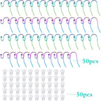 50pcs Rainbow Color Hypoallergenic Earring Hooks Stainless Steel French Ball Dot Earwires Hooks with 50pcs Clear Earring Backs Dangle Earring Findings for DIY Jewelry Making