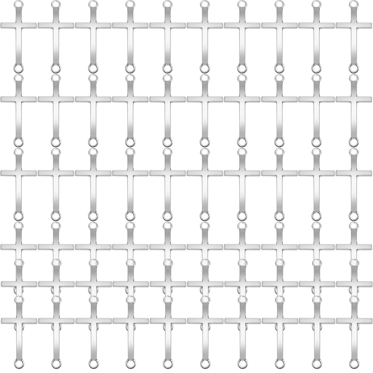 60 Pieces Cross Charms Connectors Alloy Double Loop Cross Links Crucifix Center Dangle Pendants for DIY Bracelet Necklace Jewelry Making Decoration Prayer, 2 Colors