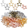 60pcs Mini Star Shaped Charms European Style Charm Hollow Star Charm Jewelry Charms Pendants for DIY Necklaces Bracelets Jewelry Accessories, 6 colors