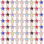 100pcs Gold Plated Enamel Star Charms Mini Stars Pendants Mixed Color Star Charms for Jewelry Making Arts Crafting,9 Colors,6 * 8mm