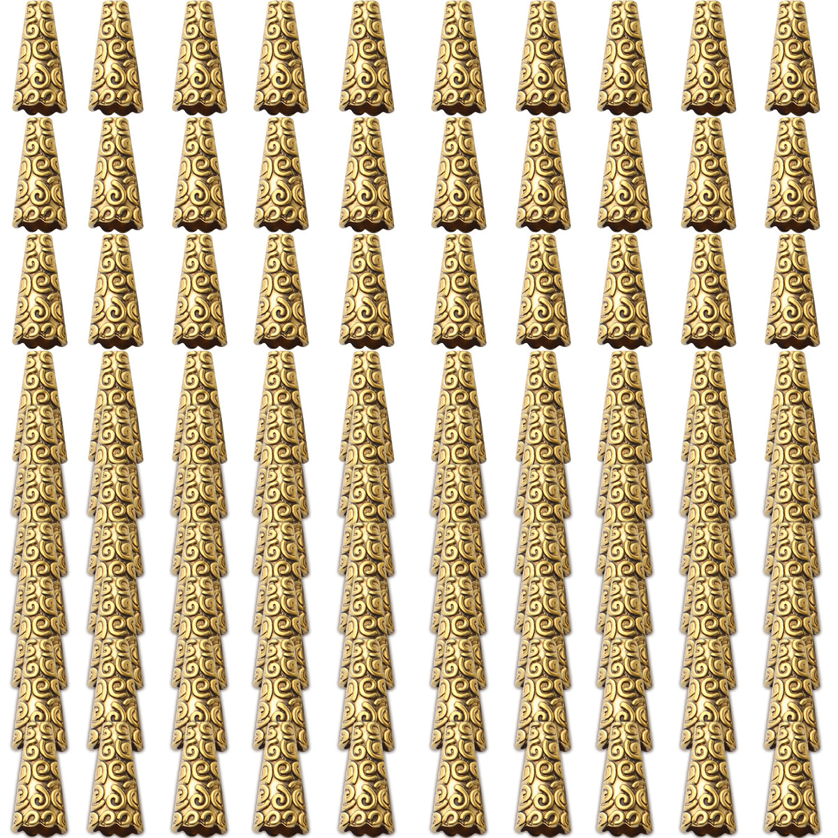 100pcs Cone Bead End Caps Alloy Tibetan Bead Caps Tassel End Cap for DIY Jewelry Making Crafts,4 Colors