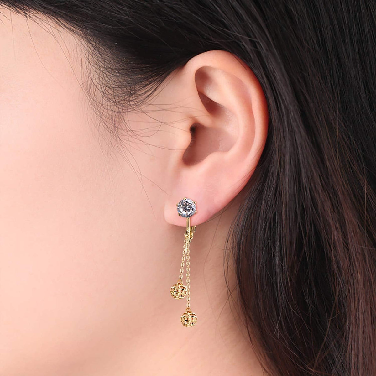 12pcs Clip on Earrings Converters Non-Pierced Crystal Earring Clips with Adjustable Screw for Jewelry Making,Gold and Silver