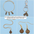 3 Sets (78pcs) Round Letter Charms 26 Alphabet A-Z Pendants and 5 Sets (50pcs) 0-9 Number Charms for Jewelry Making Crafts DIY