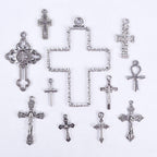 22 Pieces Mixed Styles Crosses Charms Pendants Jesus Christ Cross Charms Craft Supplies for Necklace Bracelet Jewelry Making Accessory