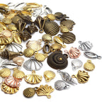 100 Gram Assorted Seashells Charms Conch Pendants Alloy Pendants Charms Jewelry Charm Pendant for Necklace Bracelet DIY Craft Jewelry Making Supplies