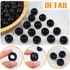 50pcs 20mm Black Wooden Beads Round Wood Beads Natural Wood Macrame Loose Beads with 10mm Large Hole for DIY Crafts Jewelry Making Garland Home Wall Hanging Decoration