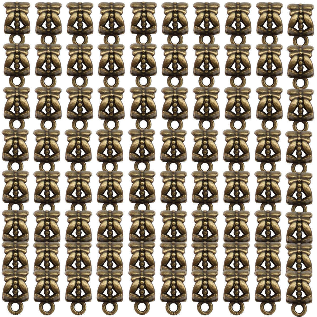 80pcs Antique Tibetan Bail Beads Tube Beads Spacer Rondelle Connectors for Pendant Jewelry Making Crafts, Mixed Colors