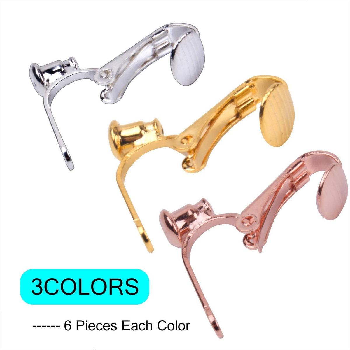 Clip-on Earring Converter,18 Pieces Earring Clip Converter Components Findings with Post for Non-Pierced Ears Jewelry Making